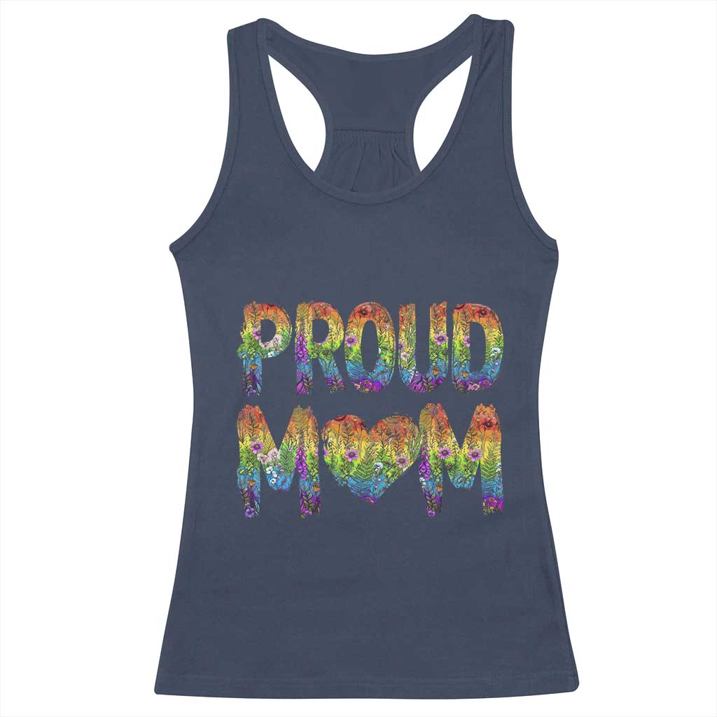 Proud Mom LGBTQ Human Rights Support Racerback Tank Top TS12 Navy Print Your Wear