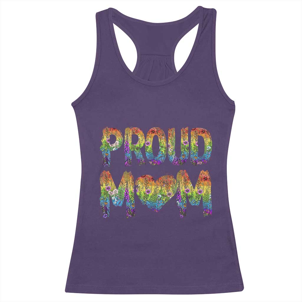 Proud Mom LGBTQ Human Rights Support Racerback Tank Top TS12 Purple Print Your Wear