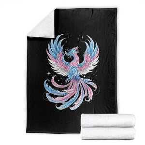 Transgender Phoenix Reborn Throw Blanket Trans Pride Flag Bird TS12 Black Print Your Wear