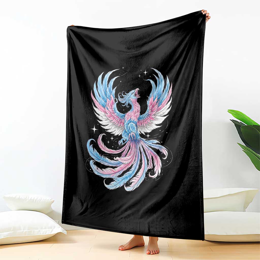 Transgender Phoenix Reborn Throw Blanket Trans Pride Flag Bird TS12 Print Your Wear