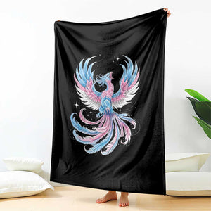 Transgender Phoenix Reborn Throw Blanket Trans Pride Flag Bird TS12 Print Your Wear