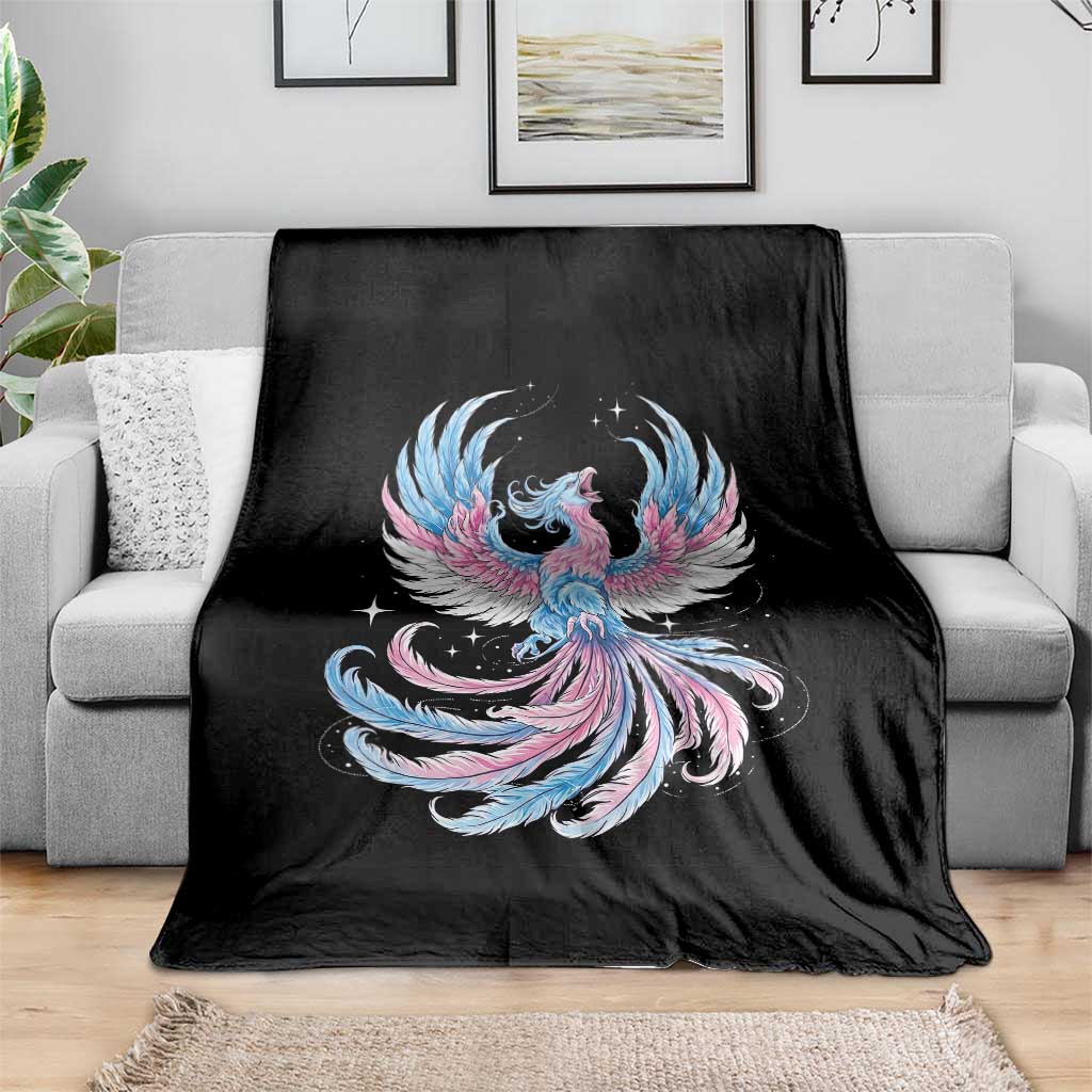 Transgender Phoenix Reborn Throw Blanket Trans Pride Flag Bird TS12 Print Your Wear