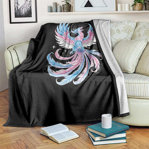 Transgender Phoenix Reborn Throw Blanket Trans Pride Flag Bird TS12 Print Your Wear