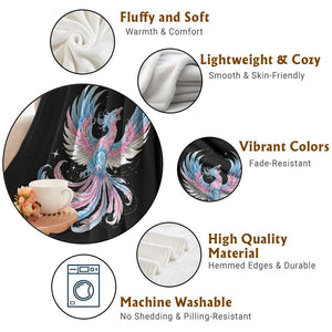 Transgender Phoenix Reborn Throw Blanket Trans Pride Flag Bird TS12 Print Your Wear