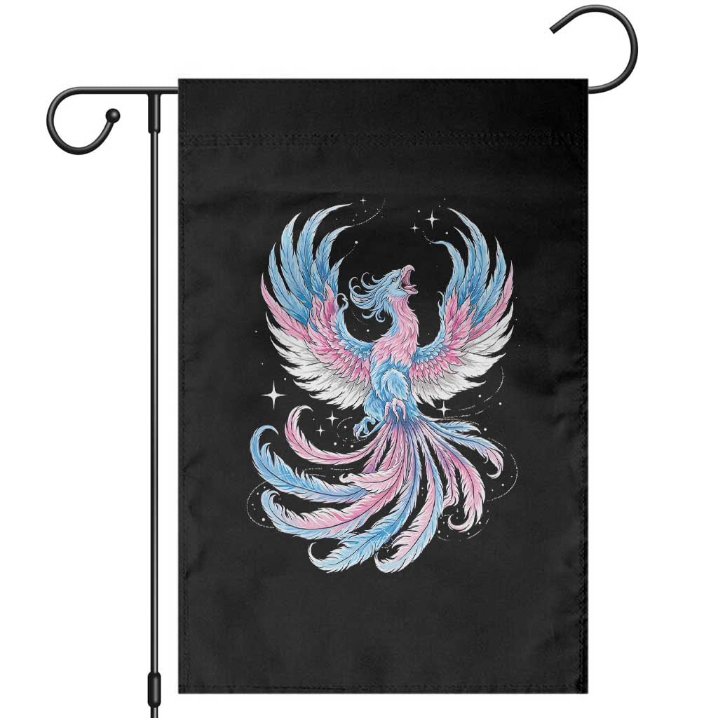 Transgender Phoenix Reborn Garden Flag Trans Pride Flag Bird TS12 Black Print Your Wear