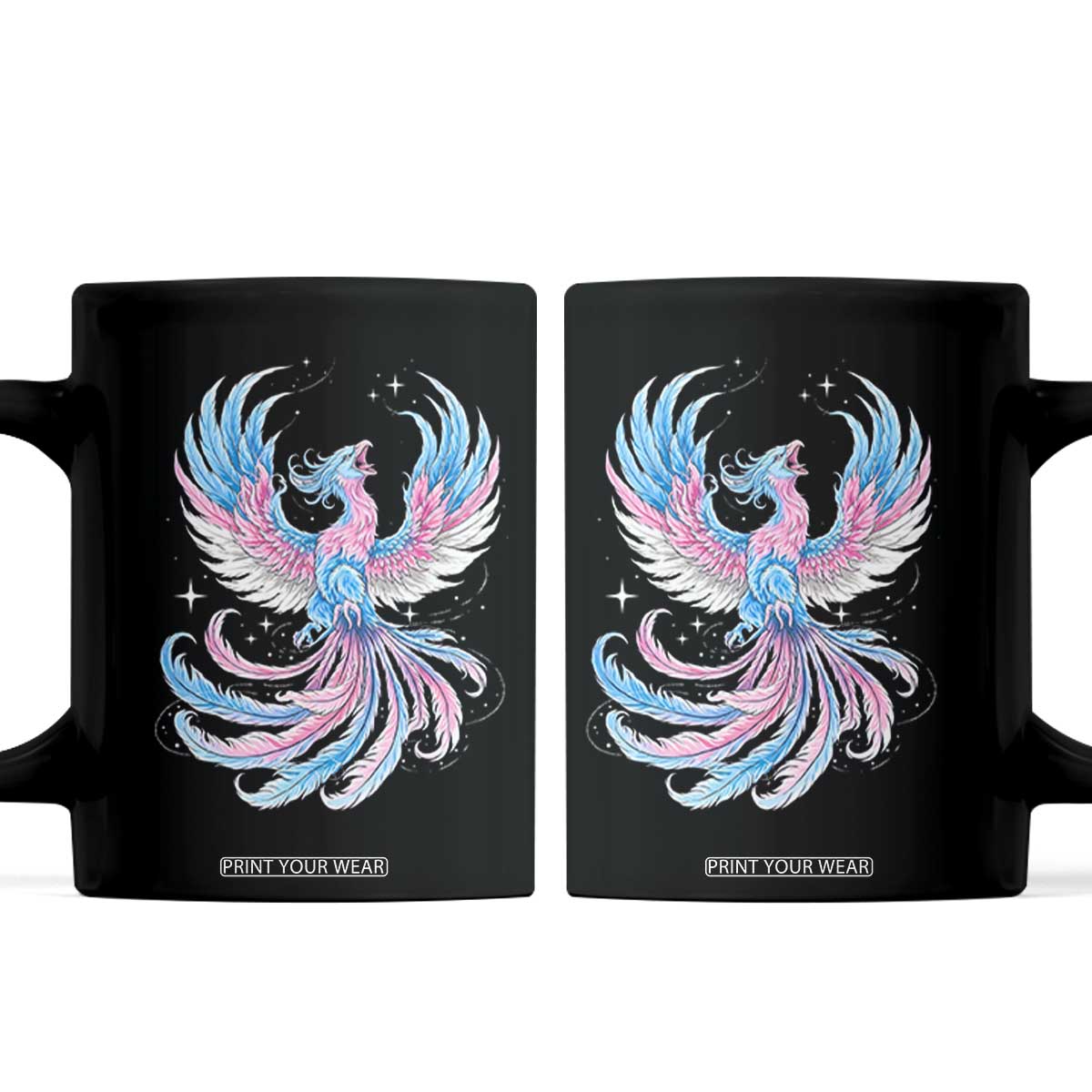 Transgender Phoenix Reborn Coffee Mug Trans Pride Flag Bird TS12 Black Print Your Wear