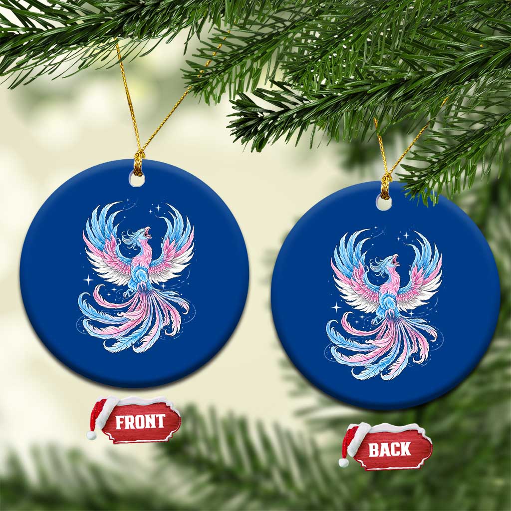 Transgender Phoenix Reborn Ceramic Ornament Trans Pride Flag Bird TS12 1pc Blue Print Your Wear