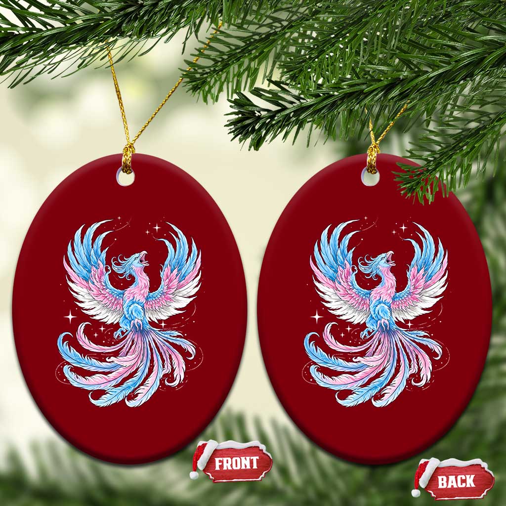 Transgender Phoenix Reborn Ceramic Ornament Trans Pride Flag Bird TS12 Print Your Wear