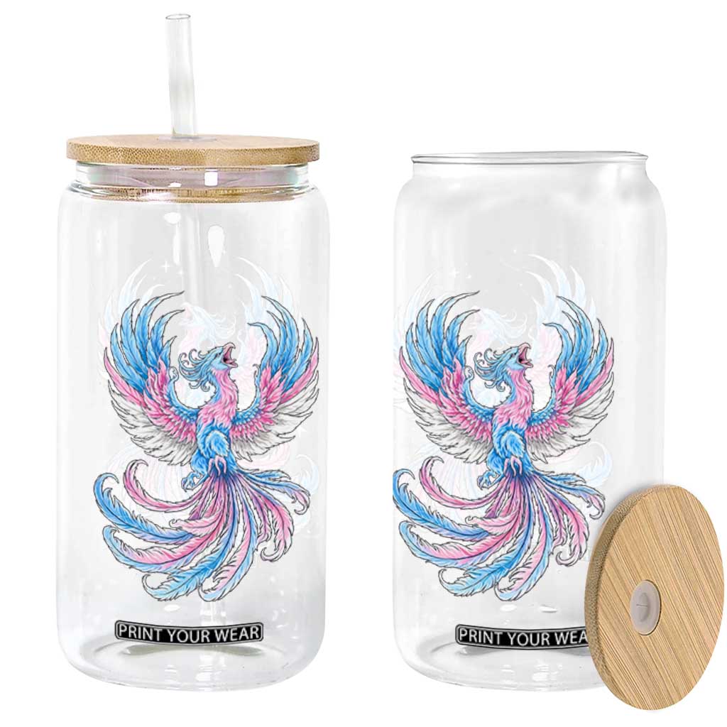 Transgender Phoenix Reborn Glass Can Trans Pride Flag Bird TS12 Print Your Wear