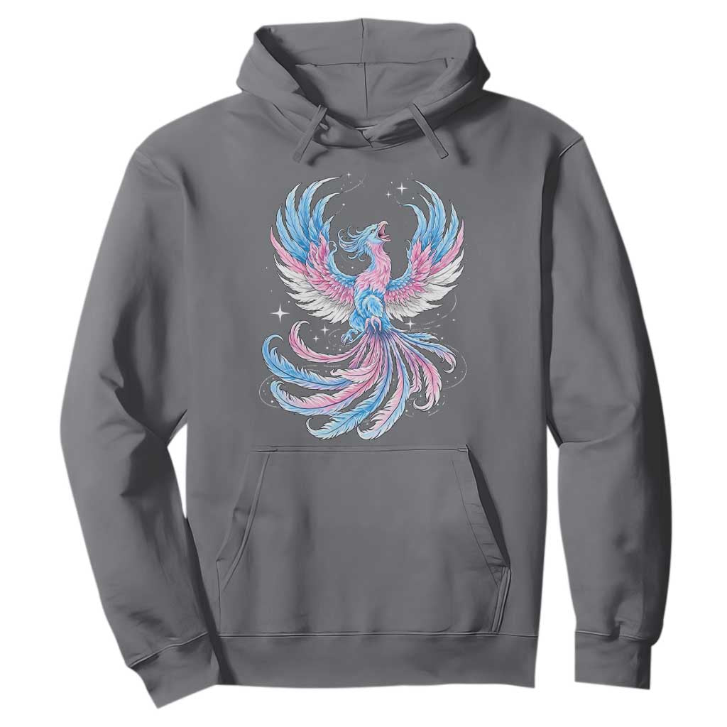 Transgender Phoenix Reborn Hoodie Trans Pride Flag Bird TS12 Charcoal Print Your Wear