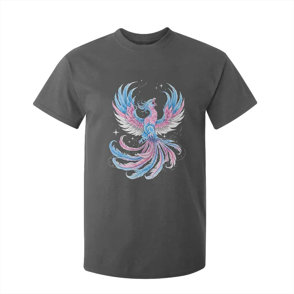 Transgender Phoenix Reborn T Shirt For Kid Trans Pride Flag Bird TS12 Dark Heather Print Your Wear