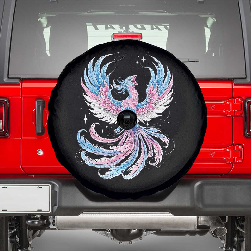 Transgender Phoenix Reborn Spare Tire Cover Trans Pride Flag Bird TS12 Black Print Your Wear