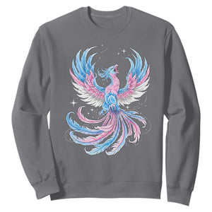 Transgender Phoenix Reborn Sweatshirt Trans Pride Flag Bird TS12 Charcoal Print Your Wear