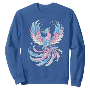 Transgender Phoenix Reborn Sweatshirt Trans Pride Flag Bird TS12 Royal Blue Print Your Wear