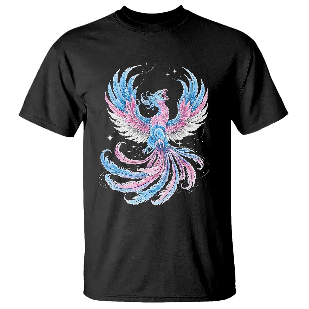 Transgender Phoenix Reborn T Shirt Trans Pride Flag Bird TS12 Black Print Your Wear
