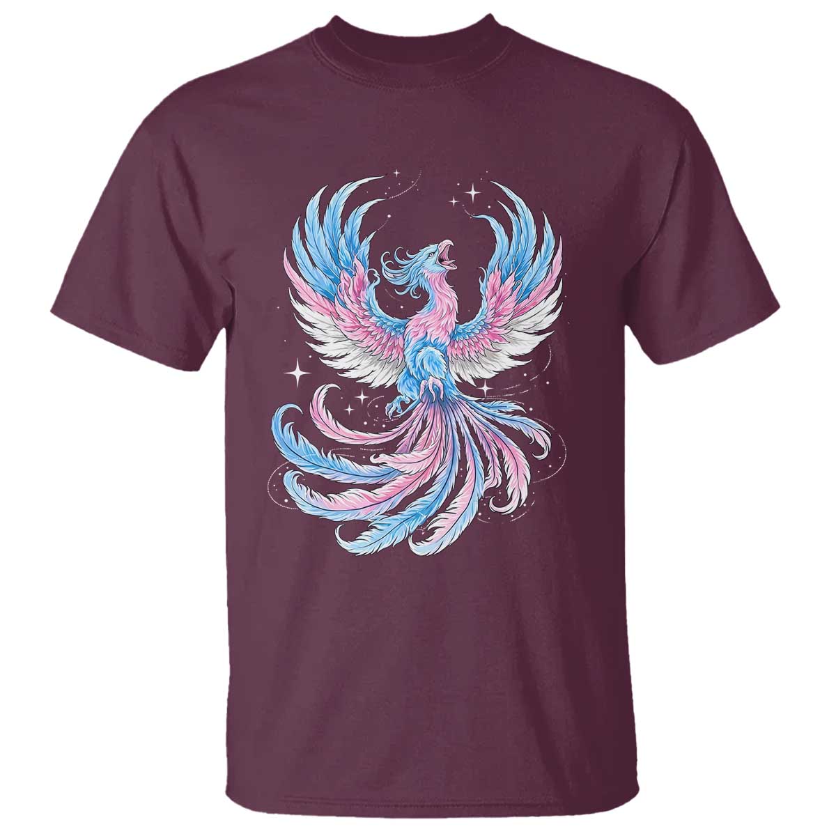 Transgender Phoenix Reborn T Shirt Trans Pride Flag Bird TS12 Maroon Print Your Wear