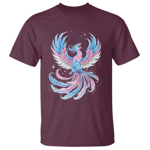 Transgender Phoenix Reborn T Shirt Trans Pride Flag Bird TS12 Maroon Print Your Wear