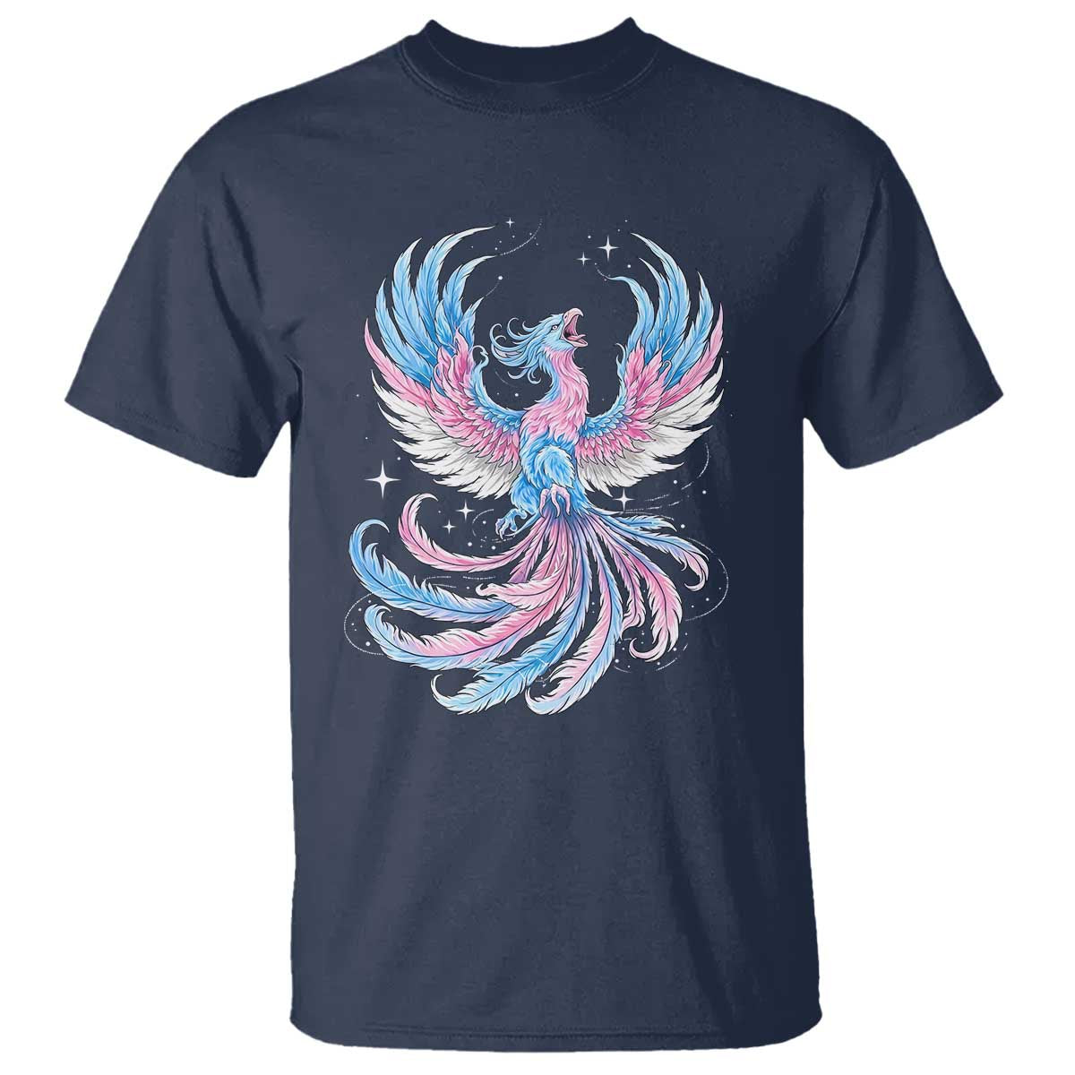 Transgender Phoenix Reborn T Shirt Trans Pride Flag Bird TS12 Navy Print Your Wear