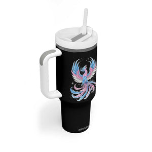 Transgender Phoenix Reborn Tumbler With Handle Trans Pride Flag Bird TS12 Print Your Wear