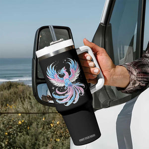 Transgender Phoenix Reborn Tumbler With Handle Trans Pride Flag Bird TS12 Print Your Wear