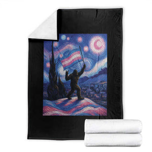 Bigfoot Starry Night Trans Rights Throw Blanket Sasquatch LGBTQ Pride TS12 Black Print Your Wear