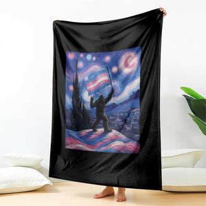 Bigfoot Starry Night Trans Rights Throw Blanket Sasquatch LGBTQ Pride TS12 Print Your Wear