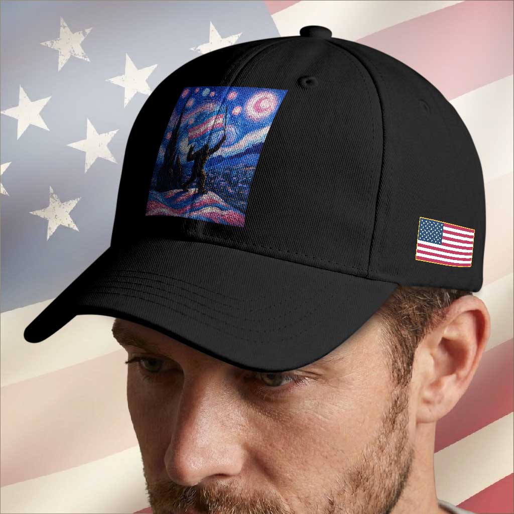 Bigfoot Starry Night Trans Rights Baseball Cap Sasquatch LGBTQ Pride TS12 Print Your Wear