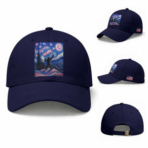 Bigfoot Starry Night Trans Rights Baseball Cap Sasquatch LGBTQ Pride TS12 Baseball Cap Universal Fit Dark Blue Print Your Wear
