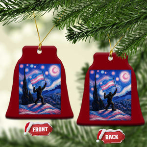 Bigfoot Starry Night Trans Rights Ceramic Ornament Sasquatch LGBTQ Pride TS12 Print Your Wear