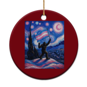Bigfoot Starry Night Trans Rights Ceramic Ornament Sasquatch LGBTQ Pride TS12 1pc Red Print Your Wear