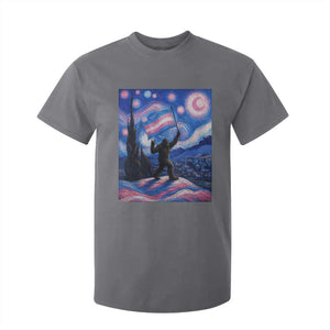 Bigfoot Starry Night Trans Rights T Shirt For Kid Sasquatch LGBTQ Pride TS12 Charcoal Print Your Wear