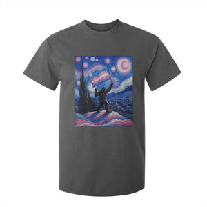 Bigfoot Starry Night Trans Rights T Shirt For Kid Sasquatch LGBTQ Pride TS12 Dark Heather Print Your Wear