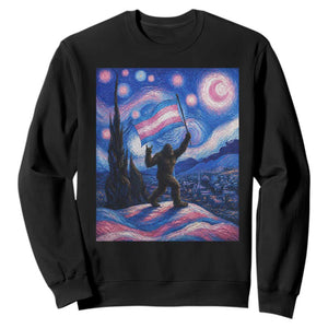 Bigfoot Starry Night Trans Rights Sweatshirt Sasquatch LGBTQ Pride TS12 Black Print Your Wear