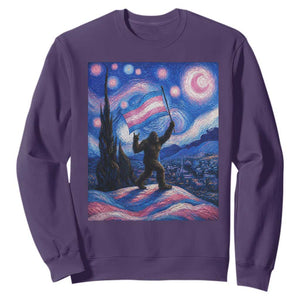 Bigfoot Starry Night Trans Rights Sweatshirt Sasquatch LGBTQ Pride TS12 Purple Print Your Wear