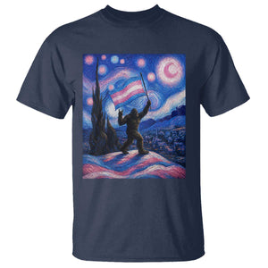 Bigfoot Starry Night Trans Rights T Shirt Sasquatch LGBTQ Pride TS12 Navy Print Your Wear