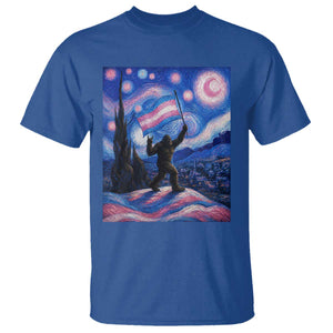 Bigfoot Starry Night Trans Rights T Shirt Sasquatch LGBTQ Pride TS12 Royal Blue Print Your Wear