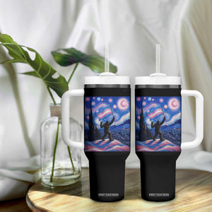 Bigfoot Starry Night Trans Rights Tumbler With Handle Sasquatch LGBTQ Pride TS12 Print Your Wear