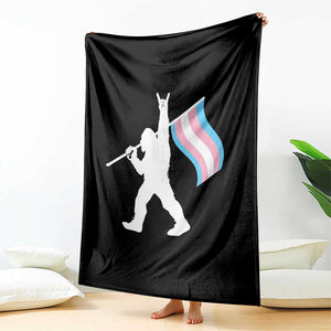 Bigfoot Rock On Trans Pride Flag Throw Blanket Sasquatch LGBTQ Ally TS12 Print Your Wear