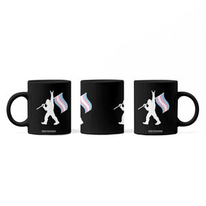 Bigfoot Rock On Trans Pride Flag Coffee Mug Sasquatch LGBTQ Ally TS12 Print Your Wear