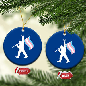 Bigfoot Rock On Trans Pride Flag Ceramic Ornament Sasquatch LGBTQ Ally TS12 1pc Blue Print Your Wear