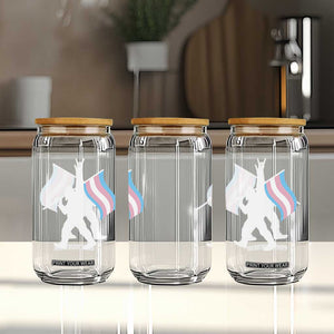 Bigfoot Rock On Trans Pride Flag Glass Can Sasquatch LGBTQ Ally TS12 Print Your Wear