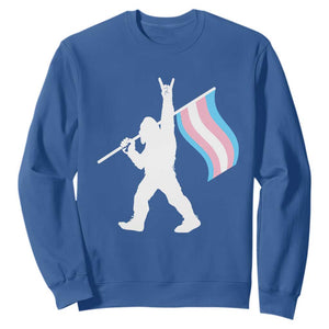 Bigfoot Rock On Trans Pride Flag Sweatshirt Sasquatch LGBTQ Ally TS12 Royal Blue Print Your Wear