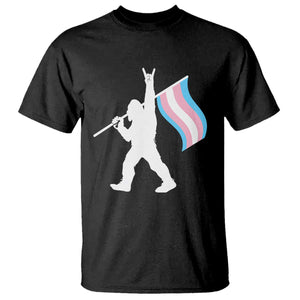 Bigfoot Rock On Trans Pride Flag T Shirt Sasquatch LGBTQ Ally TS12 Black Print Your Wear