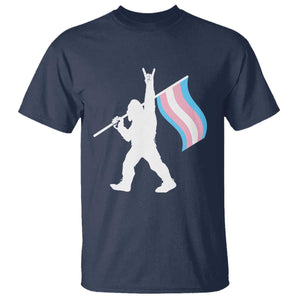 Bigfoot Rock On Trans Pride Flag T Shirt Sasquatch LGBTQ Ally TS12 Navy Print Your Wear