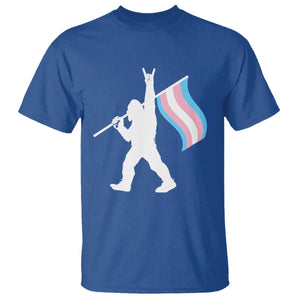 Bigfoot Rock On Trans Pride Flag T Shirt Sasquatch LGBTQ Ally TS12 Royal Blue Print Your Wear
