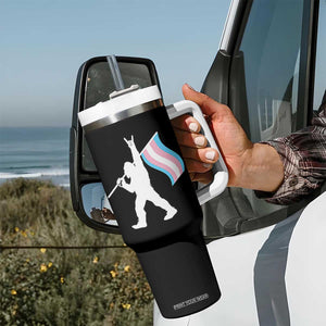 Bigfoot Rock On Trans Pride Flag Tumbler With Handle Sasquatch LGBTQ Ally TS12 Print Your Wear
