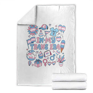 Transgender Pride In My Trans Era Throw Blanket Proud Ally Support Graphic TS12 White Print Your Wear