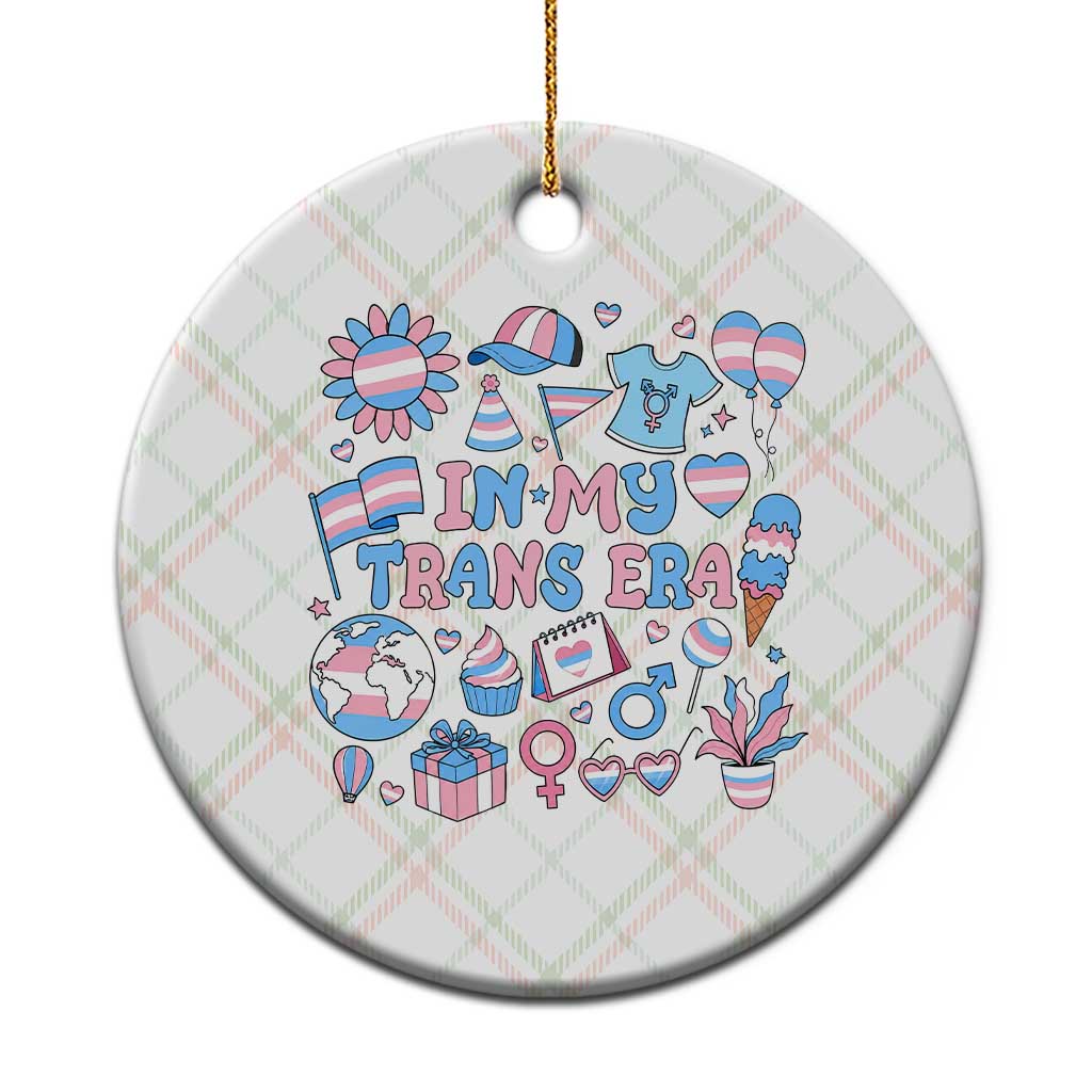 Transgender Pride In My Trans Era Ceramic Ornament Proud Ally Support Graphic TS12 1pc Christmas Plaid Print Your Wear