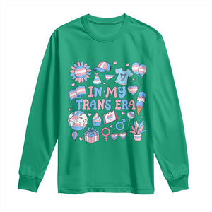 Transgender Pride In My Trans Era Long Sleeve Shirt Proud Ally Support Graphic TS12 Irish Green Print Your Wear