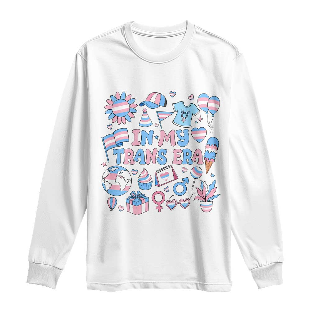 Transgender Pride In My Trans Era Long Sleeve Shirt Proud Ally Support Graphic TS12 White Print Your Wear
